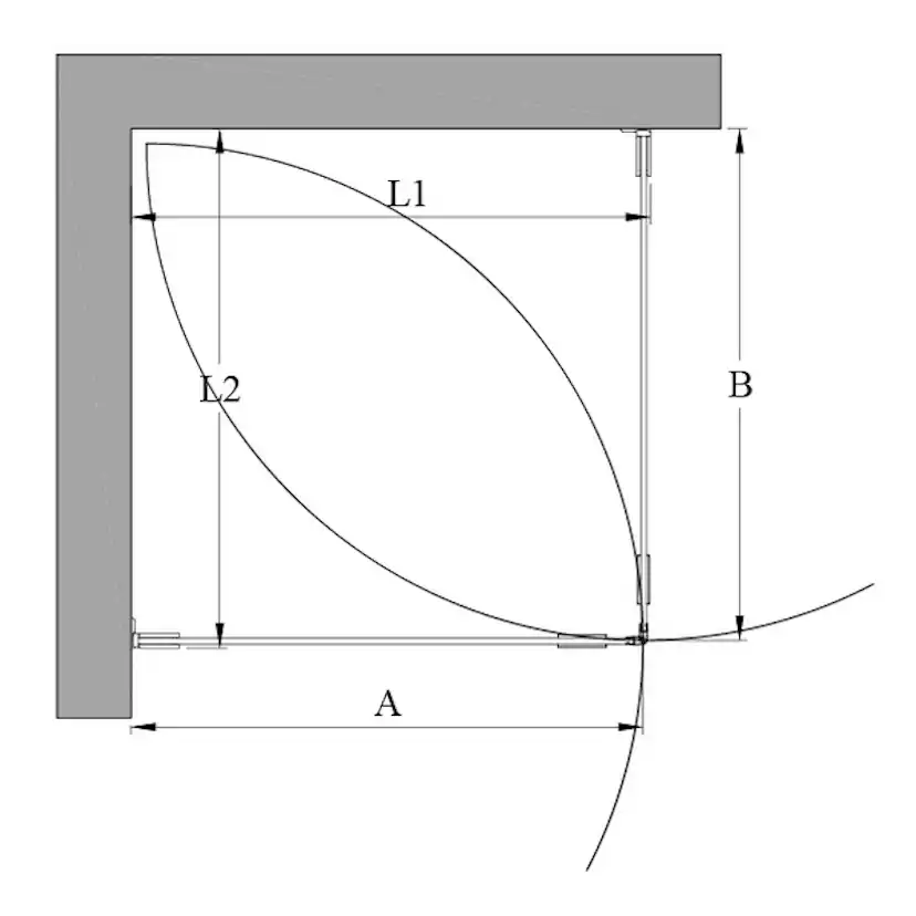 Duschhörn Hietakari Vetro 543 Vändbara Dörrar