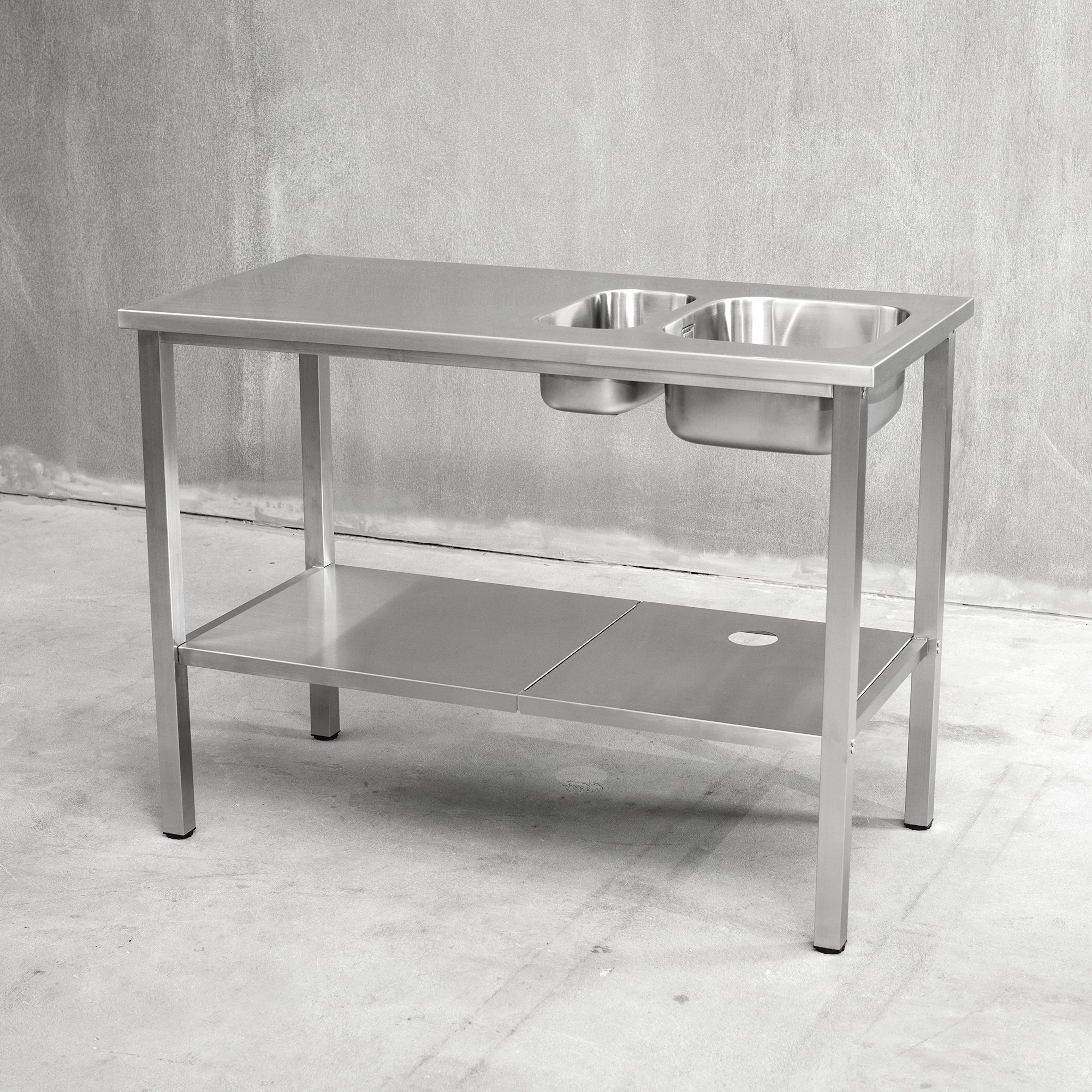 Bänkstativ Vilan Stainless Variant Stativ och Underhylla med hål