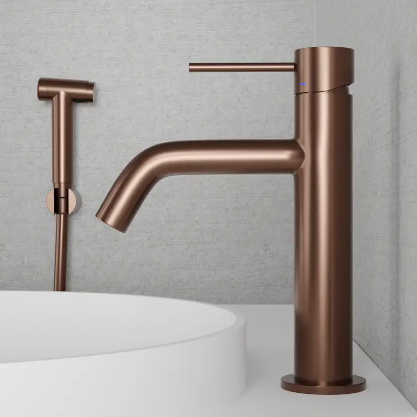 Tvättställsblandare Scandtap Steel Voyage Medium med Sidodusch