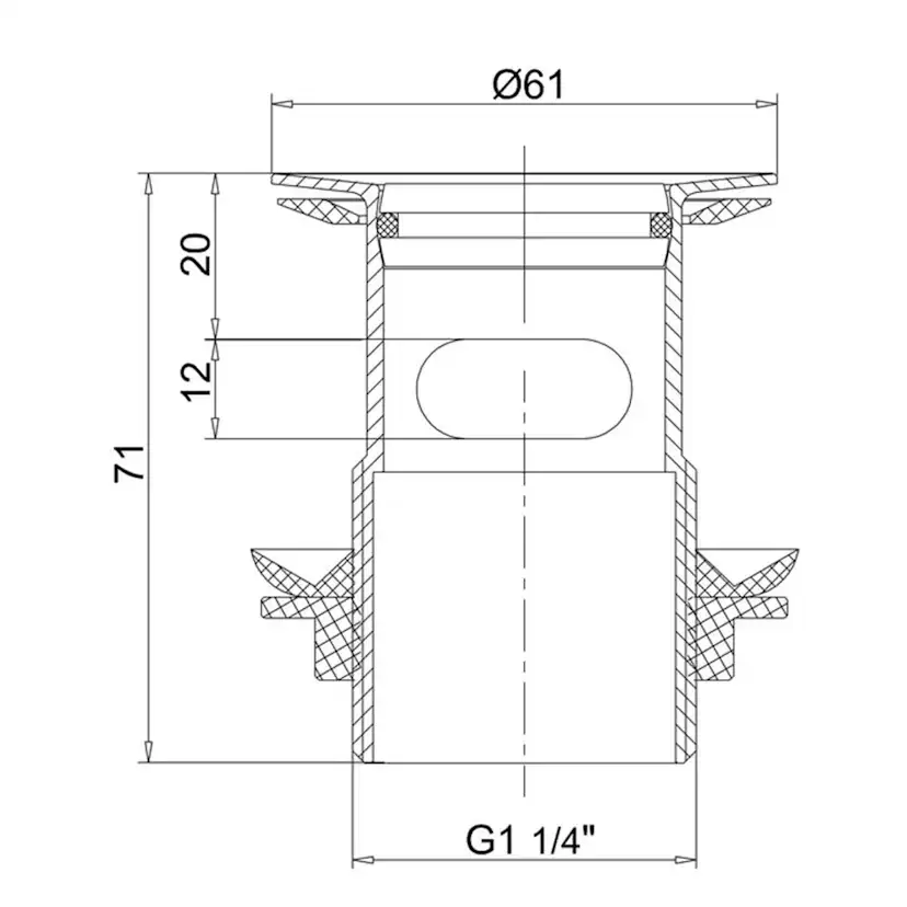Bottenventil Burlington W18 med Flip-flop