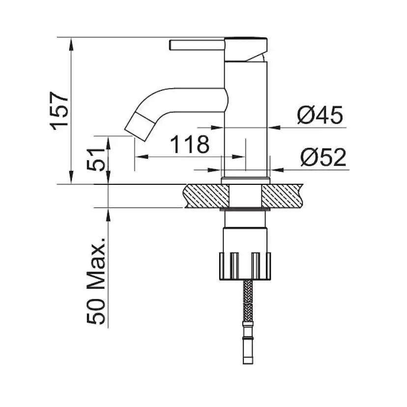 Tvättställsblandare Scandtap Steel Wave