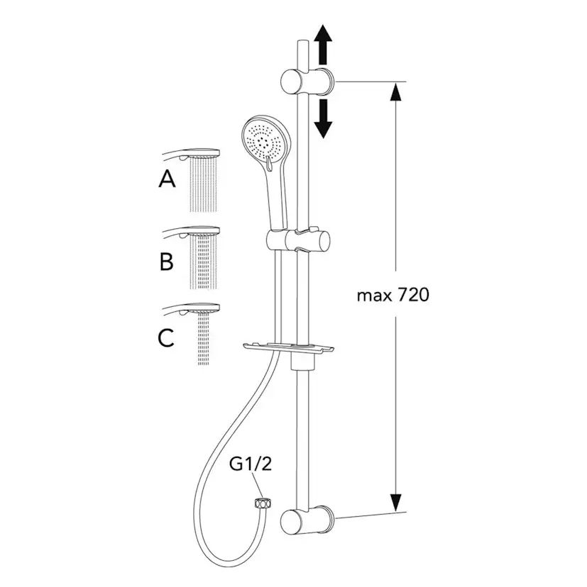 Duschset Gustavsberg 3 Stråltyper