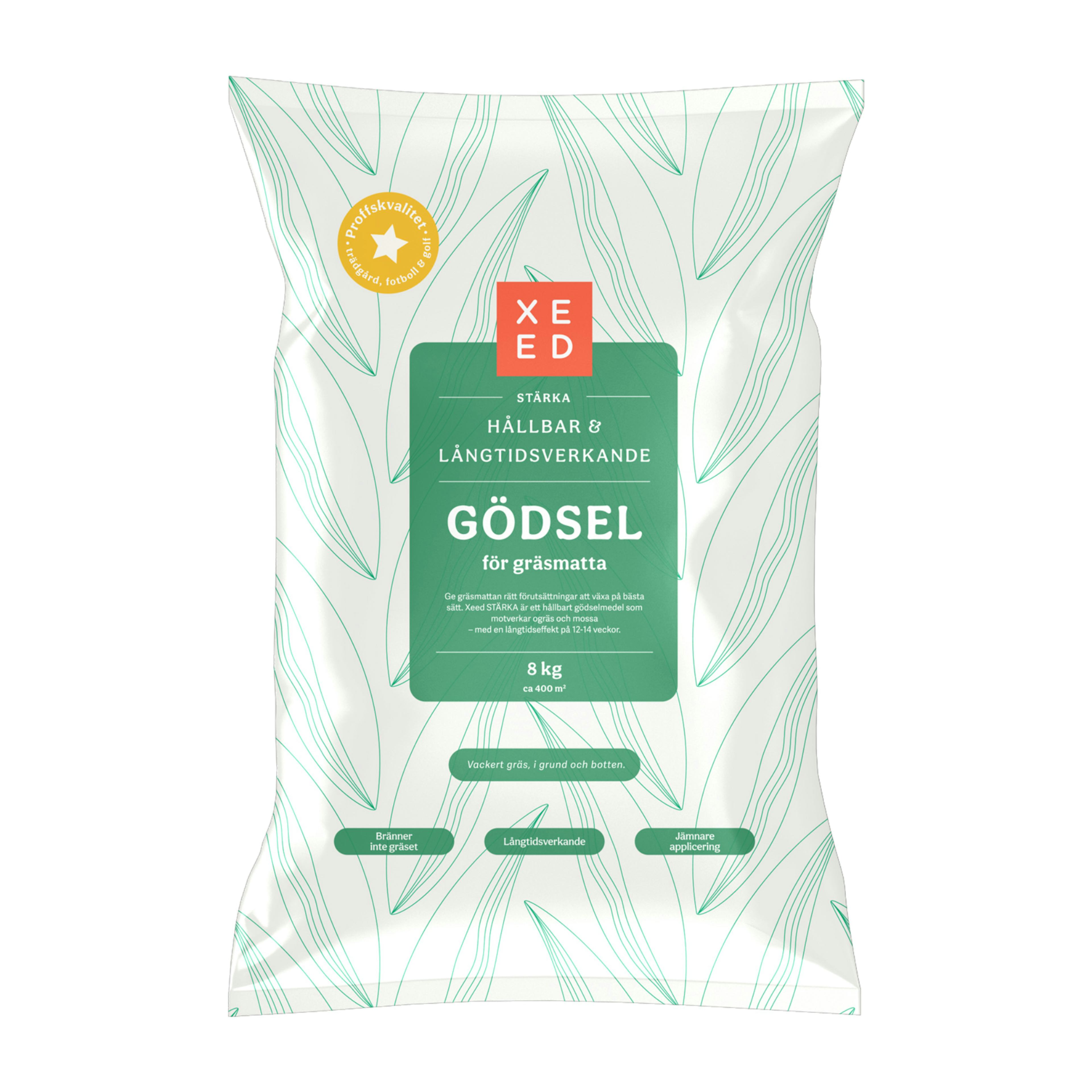 Gräsgödsel Xeed Stärka, Långtidseffekt, För Stark & Frisk Gräsmatta, Passar Robotklippning