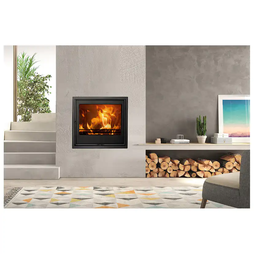 Braskamin Panadero HS ECODESIGN Inbyggd i Svart Plåt